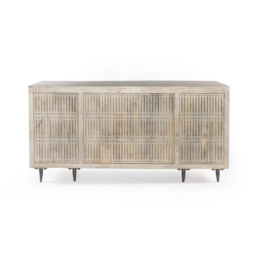 64" Ivory and Silver Solid Wood Executive Desk With Five Drawers - NOBLE HOME INTERIORS