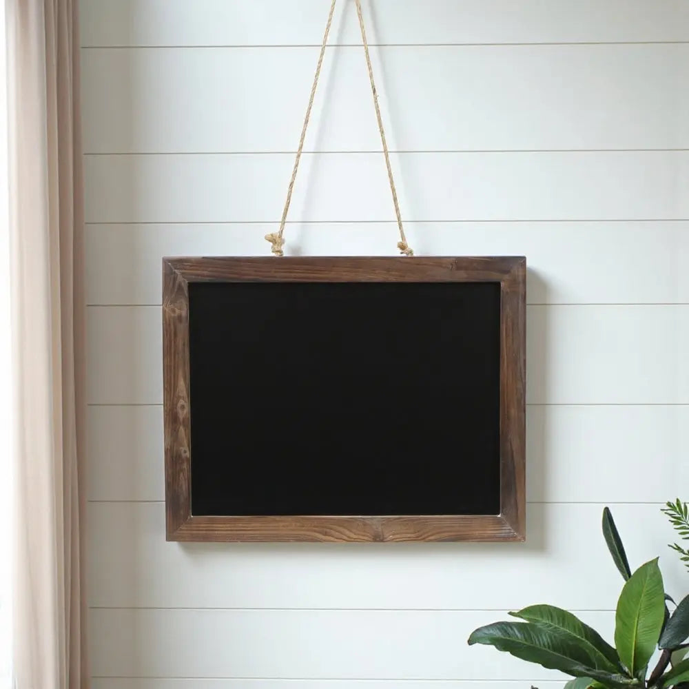 15" X 19" Brown Wood Hanging Chalkboard HomeRoots