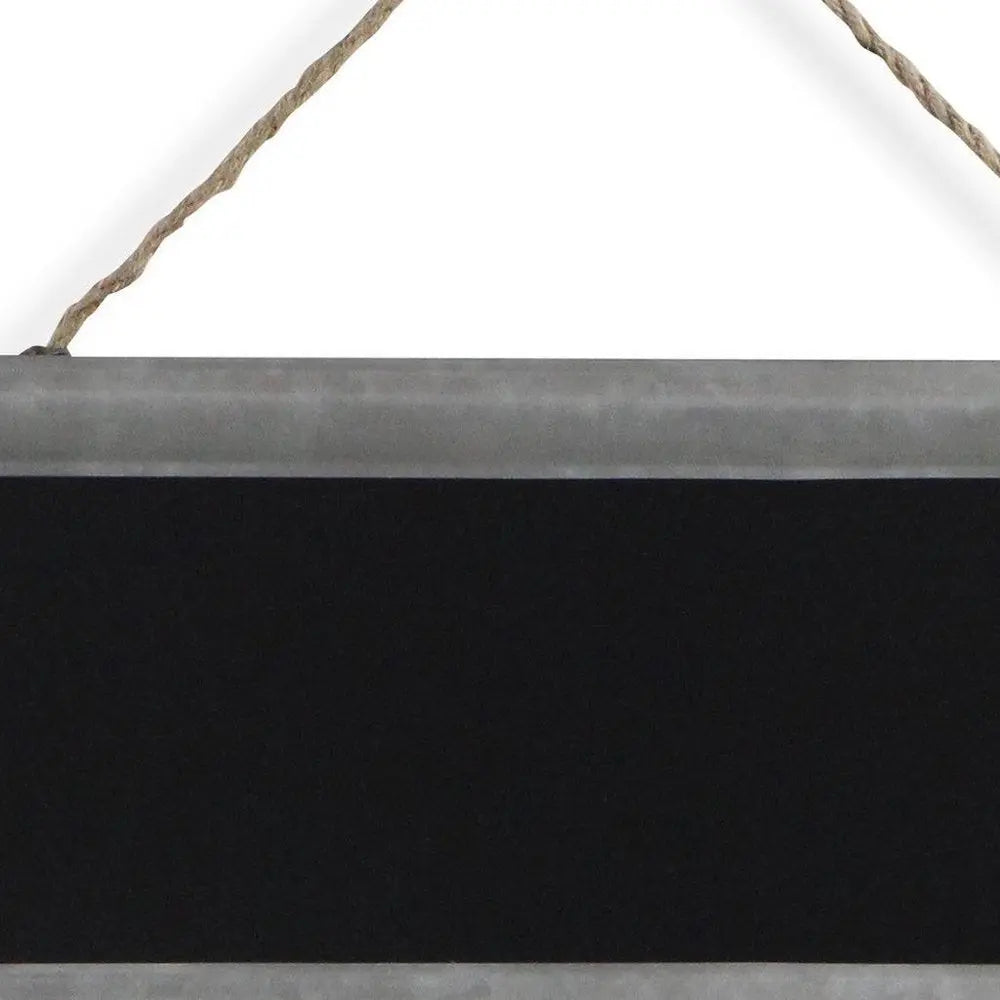 10" X 22" Gray Metal Hanging Chalkboard HomeRoots
