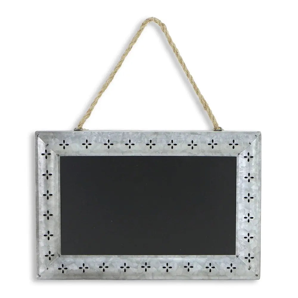 10" X 14" Gray Floral Metal Hanging Chalkboard HomeRoots