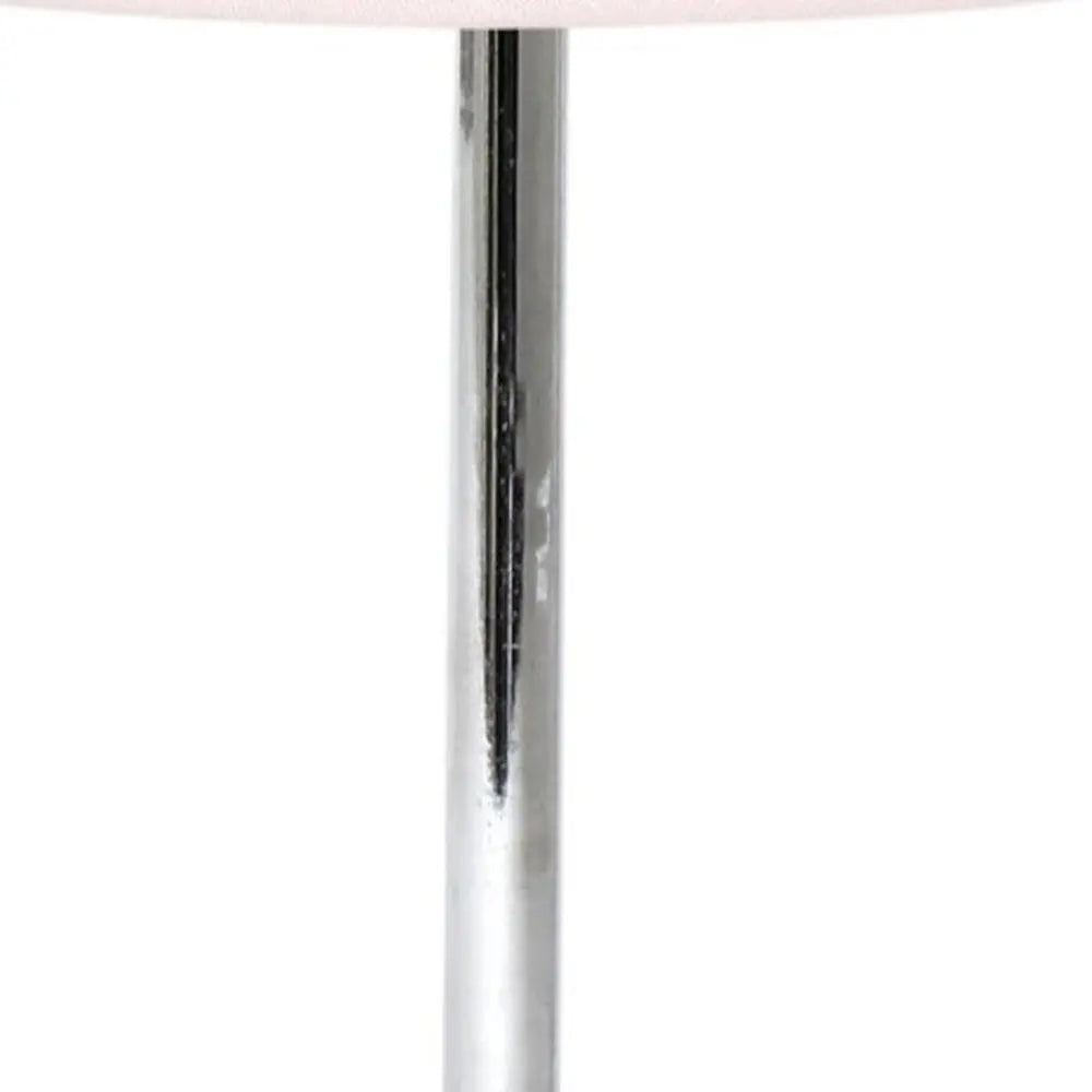 12" Silver Metal Table Lamp LED With Blush Drum Shade HomeRoots