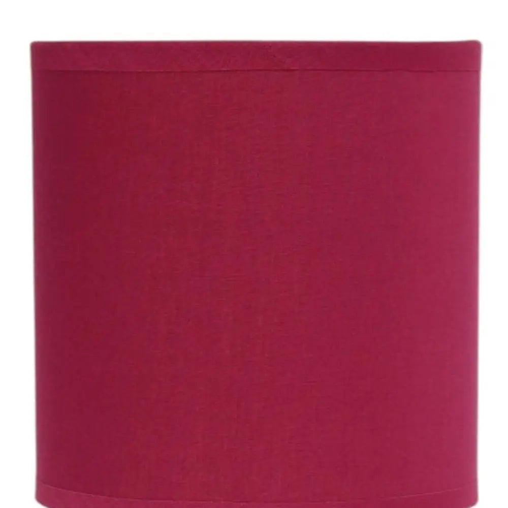 Set of Two 12" Silver Metal Table Lamp With Wine Drum Shade HomeRoots