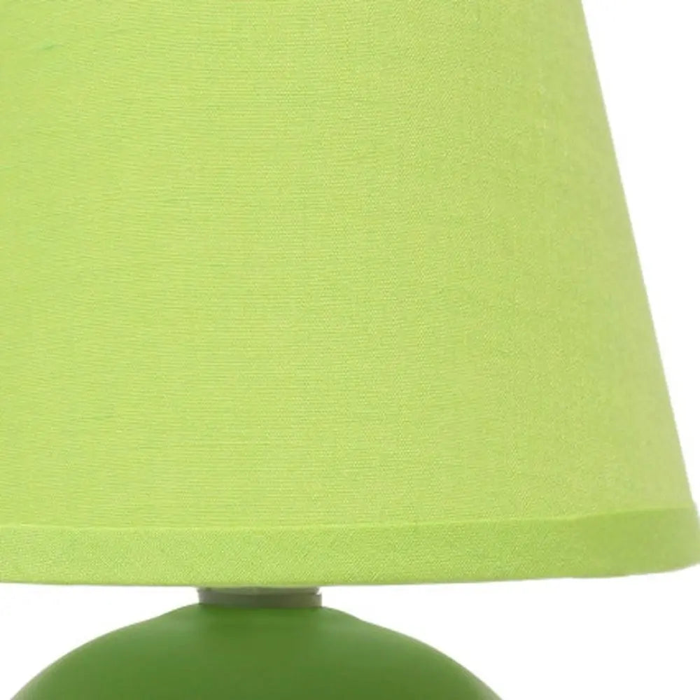 9" Green Ceramic Round Table Lamp With Green Drum Shade HomeRoots