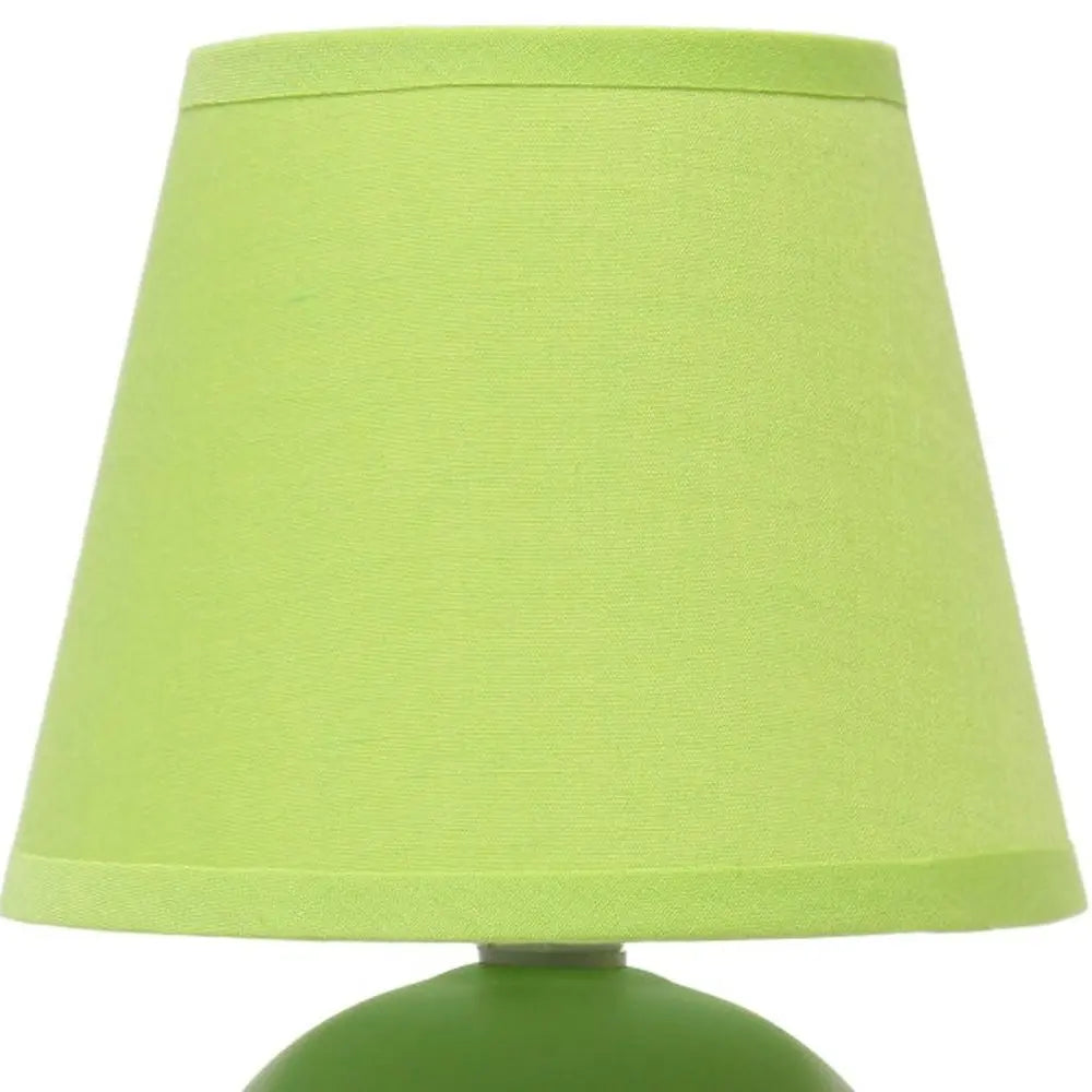 9" Green Ceramic Round Table Lamp With Green Drum Shade HomeRoots