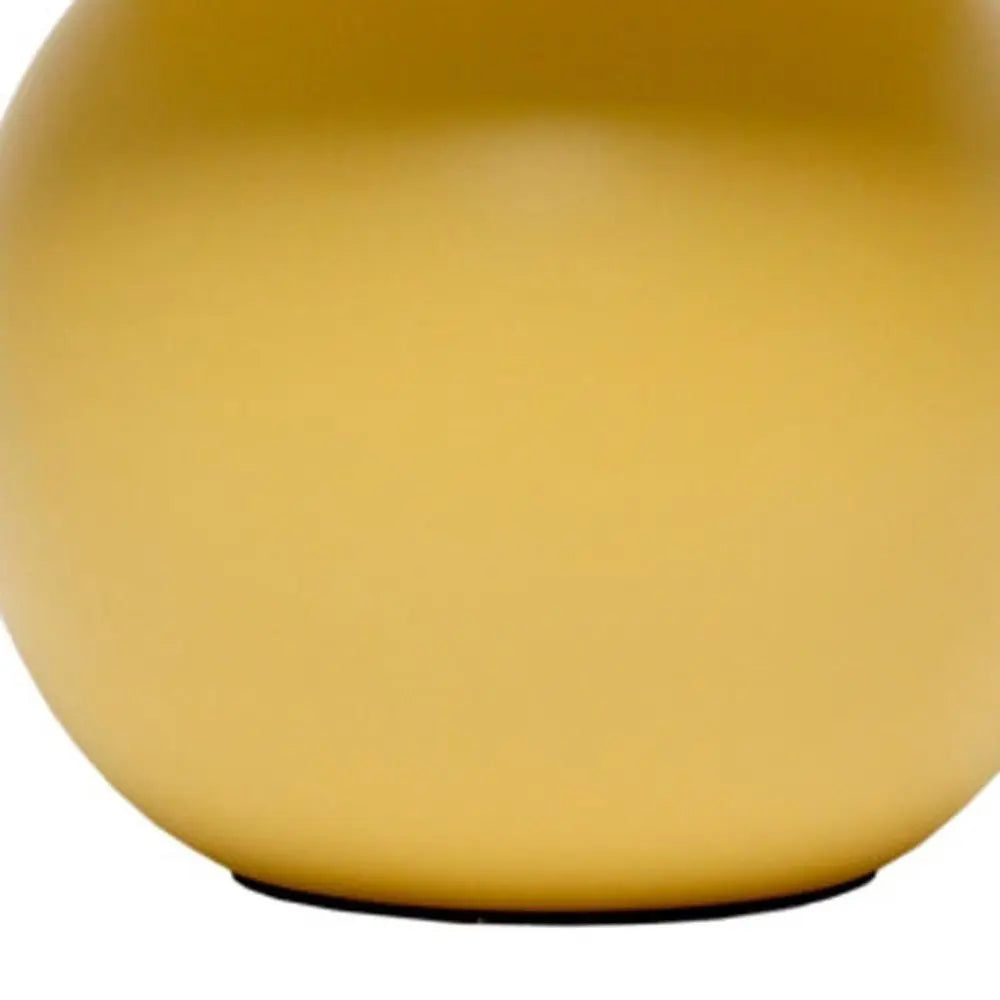 9" Yellow Ceramic Round Table Lamp With Yellow Drum Shade HomeRoots