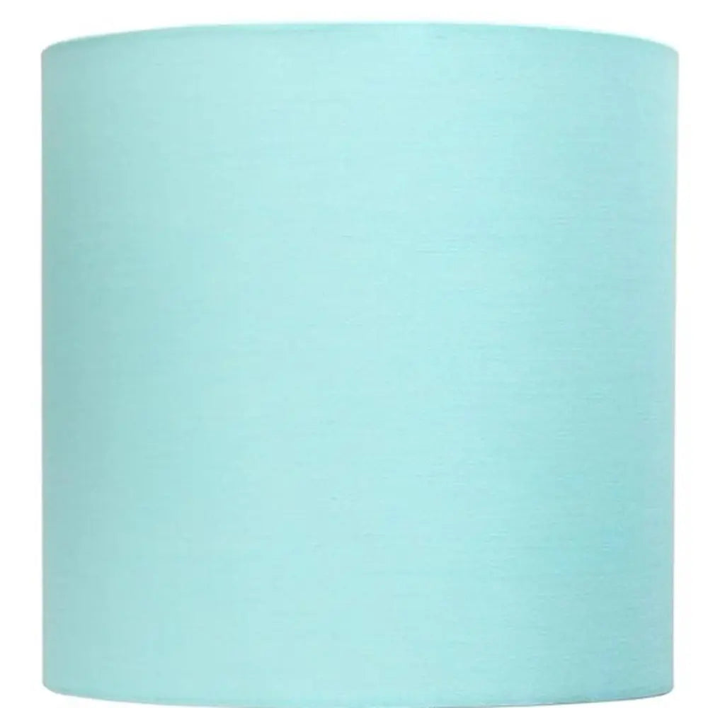 20" White Metal Table Lamp LED With Aqua Drum Shade HomeRoots