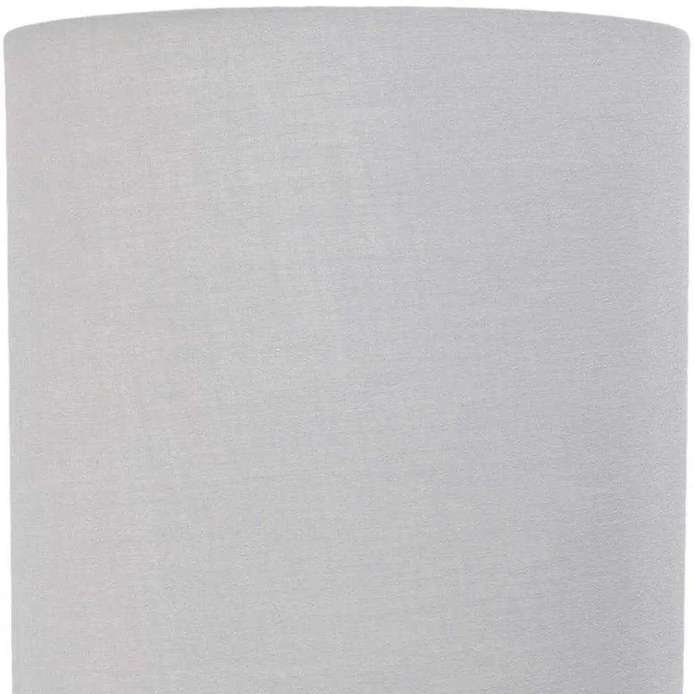 20" Silver Metal Table Lamp LED With Gray Drum Shade HomeRoots