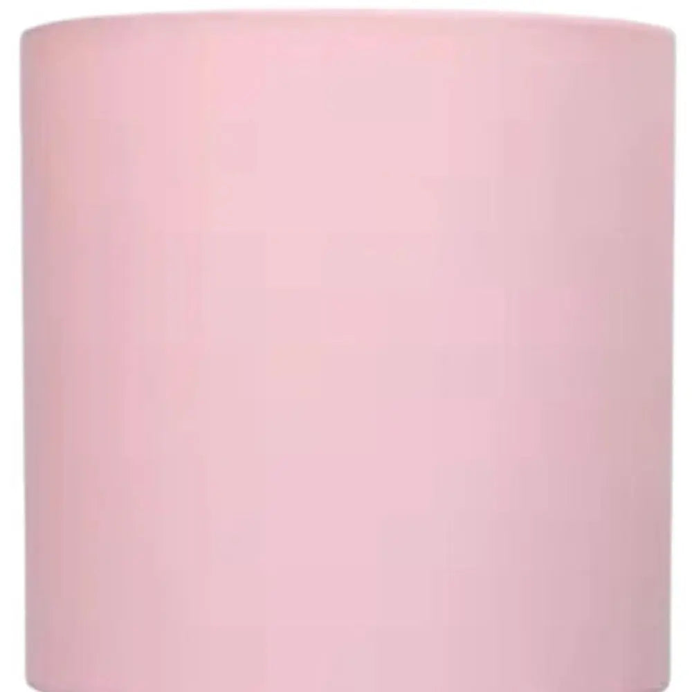 20" Silver Metal Table Lamp LED With Light Pink Drum Shade HomeRoots