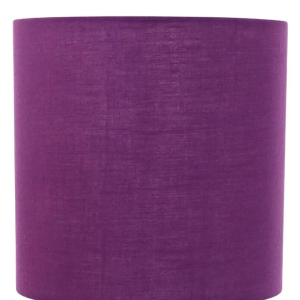 20" Silver Metal Table Lamp LED With Purple Drum Shade HomeRoots