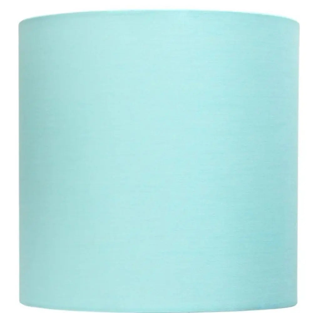 20" White Metal USB Table Lamp LED With Aqua Drum Shade HomeRoots