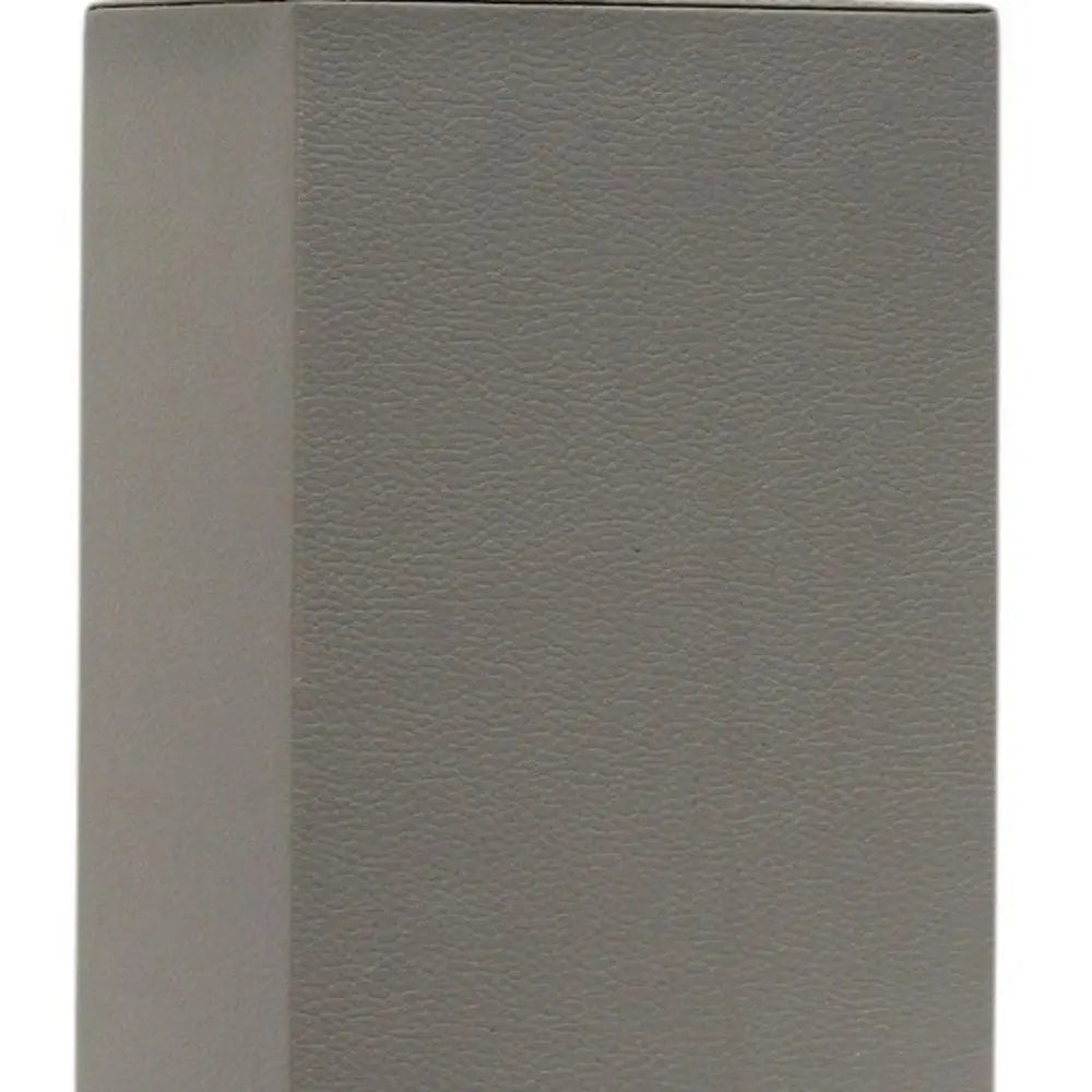 21" Gray Faux Leather Table Lamp LED With White Shade HomeRoots