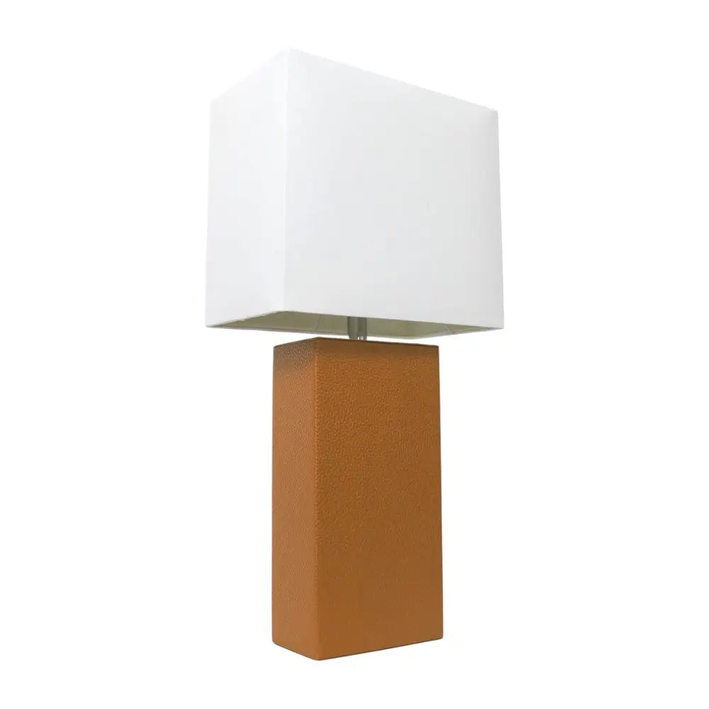 21" Tan Table Lamp LED With White Shade HomeRoots