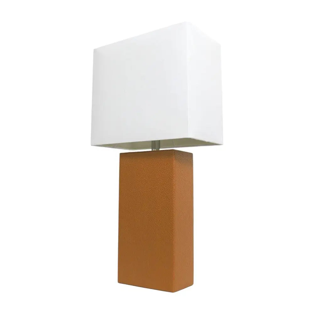 21" Tan Table Lamp LED With White Shade HomeRoots