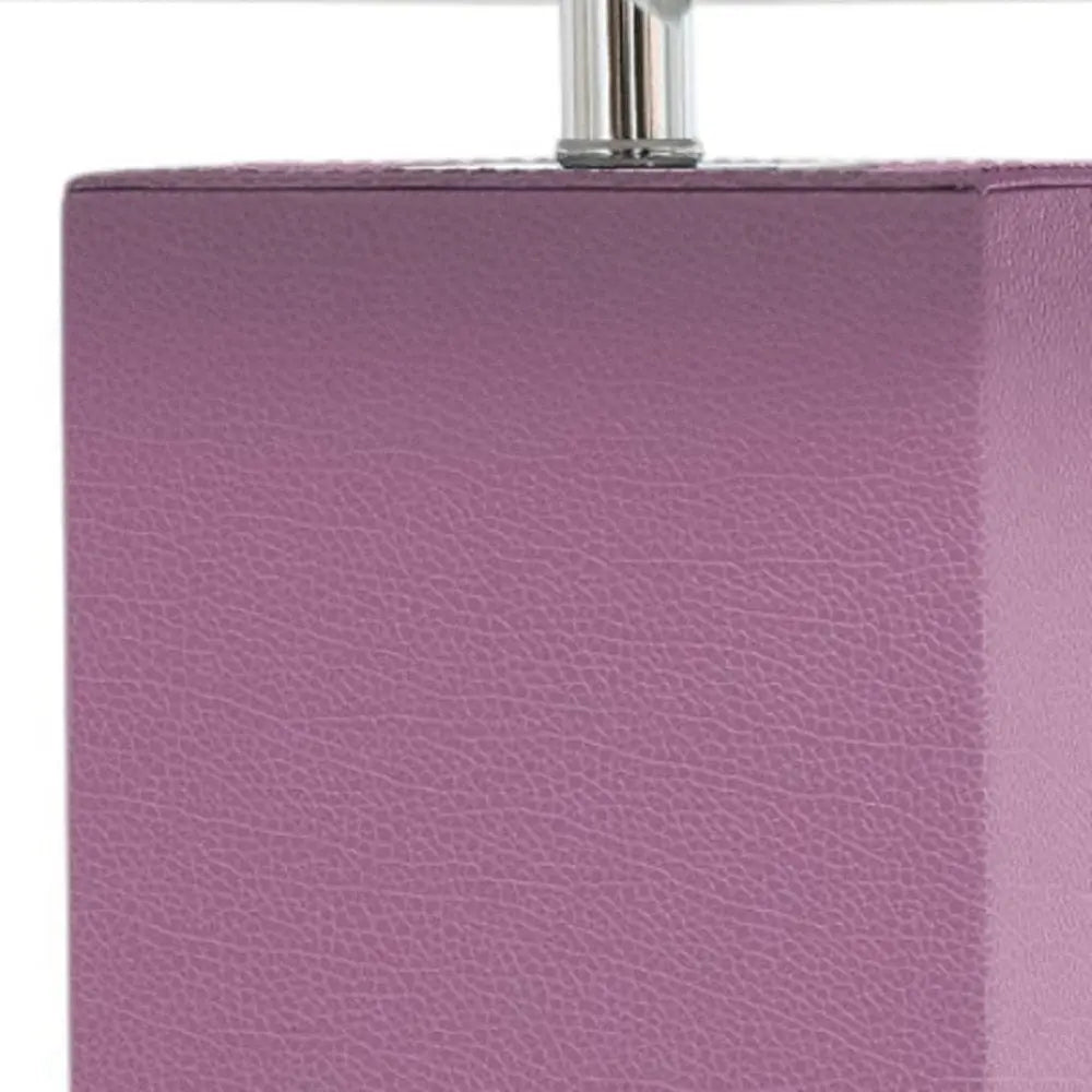 21" Purple Faux Leather USB Table Lamp LED With White Shade HomeRoots
