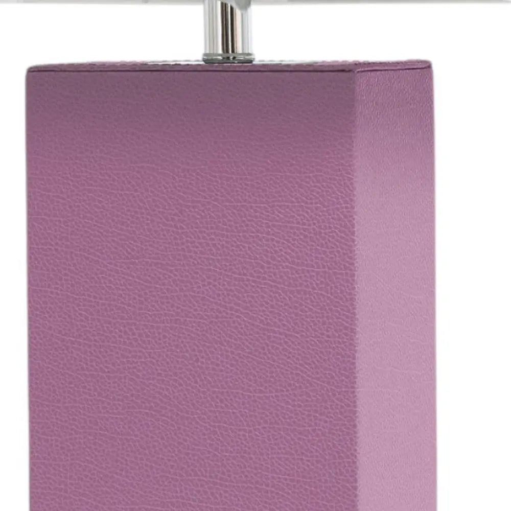 21" Purple Faux Leather USB Table Lamp LED With White Shade HomeRoots