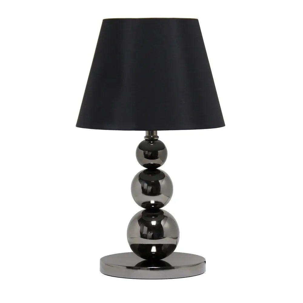 19" Black Metal Round Table Lamp With Black Drum Shade HomeRoots