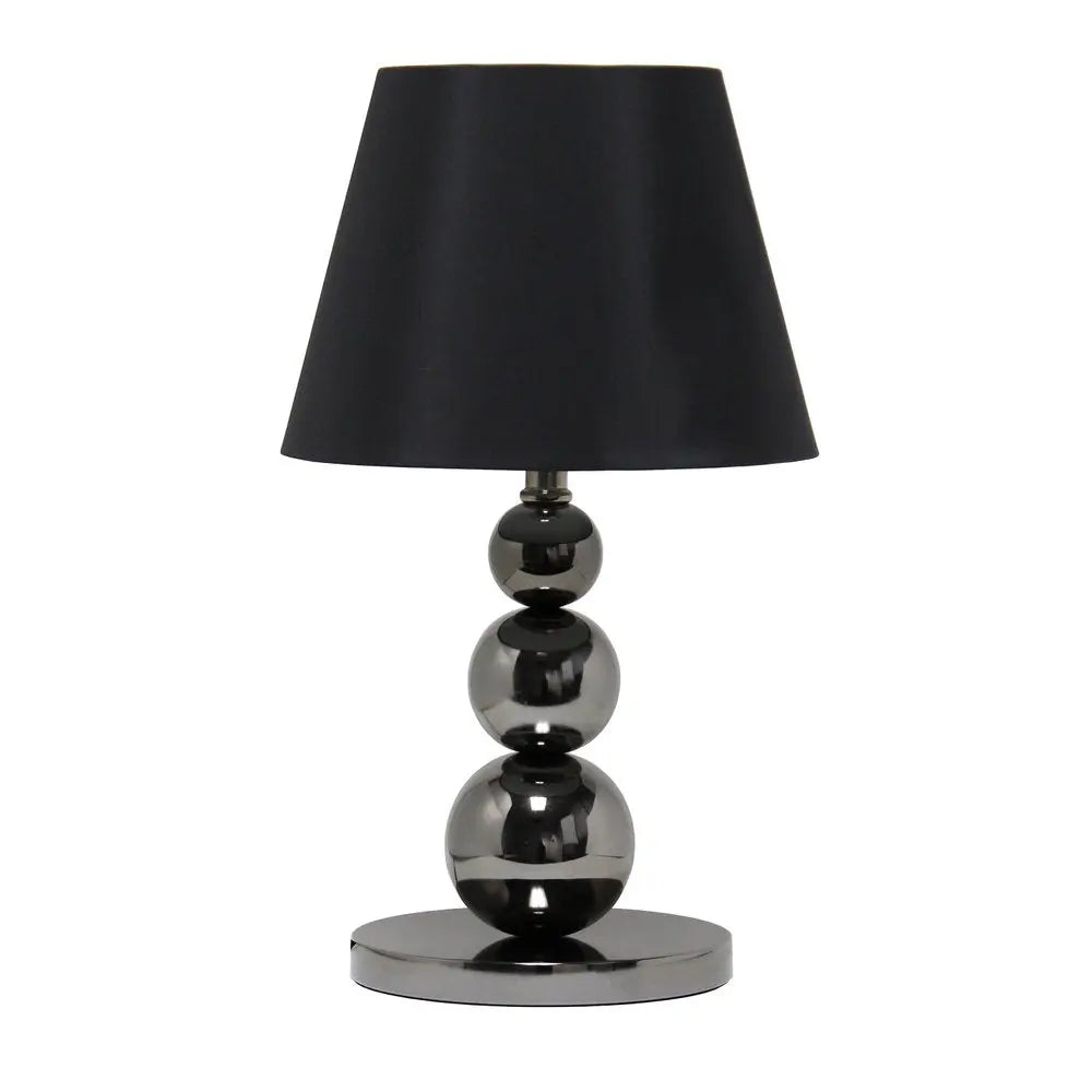 19" Black Metal Round Table Lamp With Black Drum Shade HomeRoots