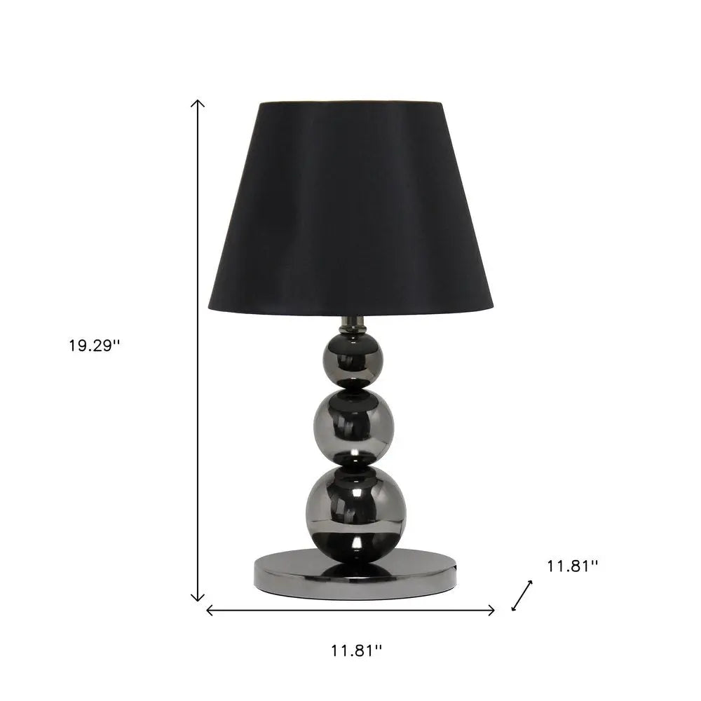 19" Black Metal Round Table Lamp With Black Drum Shade HomeRoots