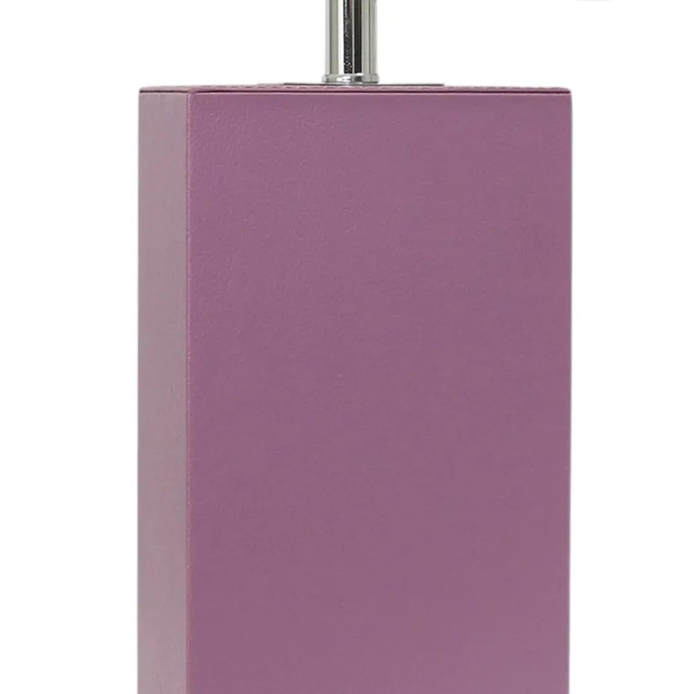 21" Purple Faux Leather Table Lamp LED With White Shade HomeRoots