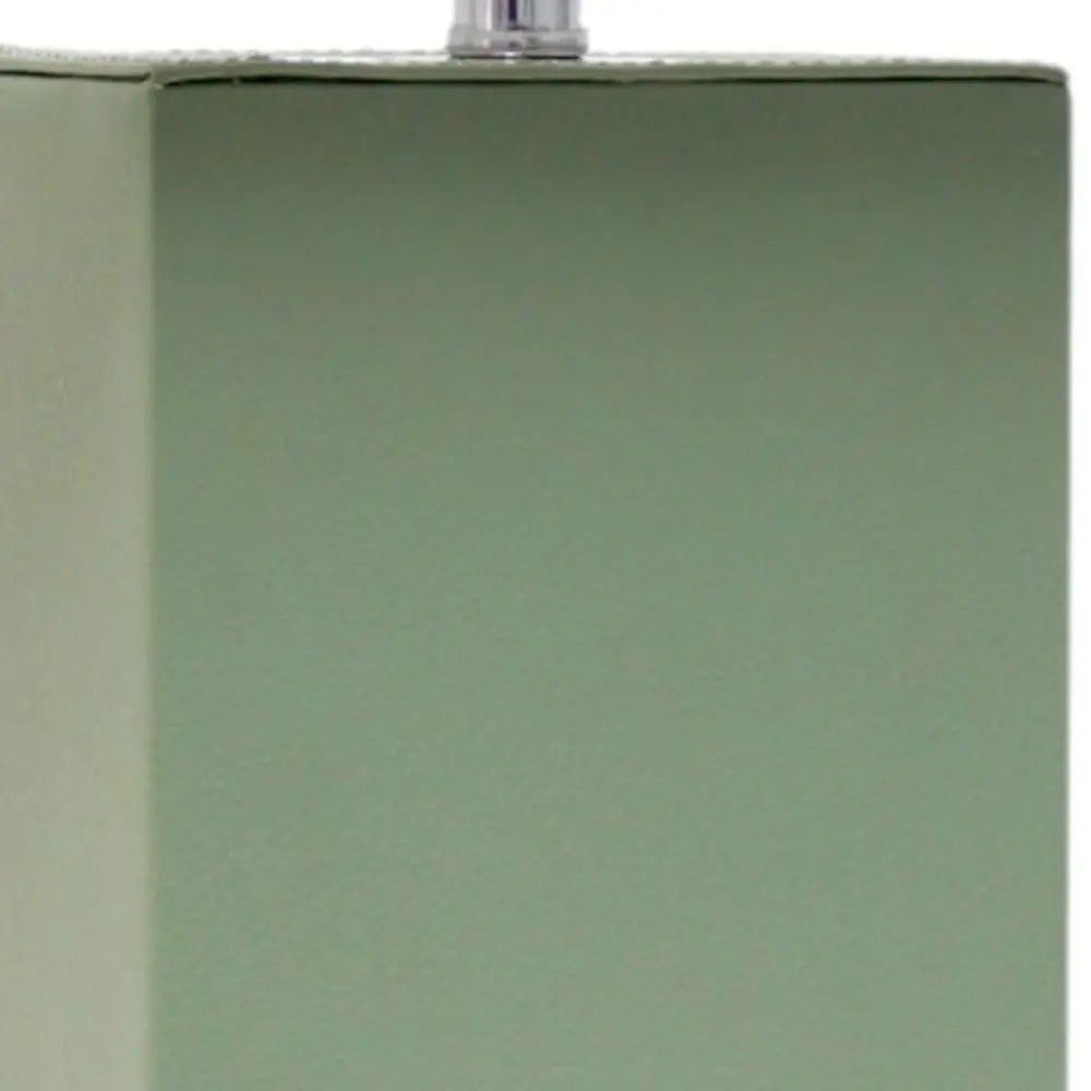 21" Sage Faux Leather Table Lamp LED With White Shade HomeRoots
