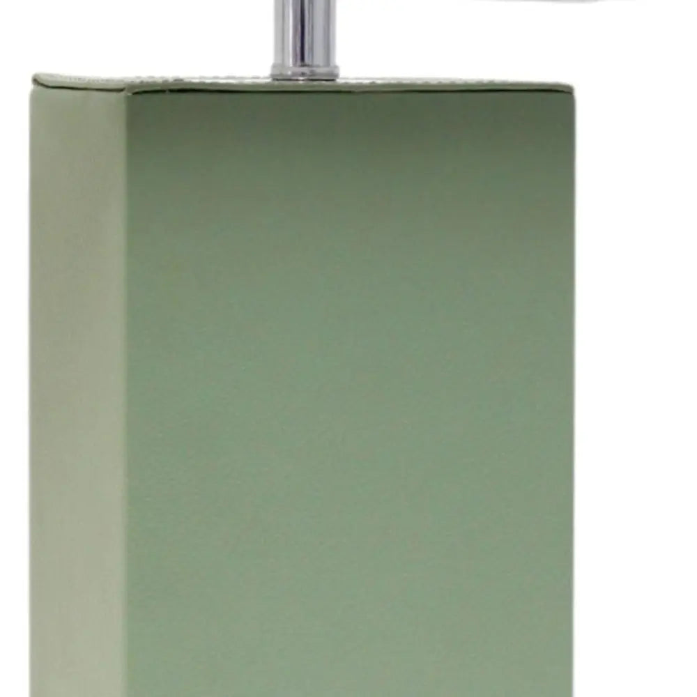 21" Sage Faux Leather Table Lamp LED With White Shade HomeRoots