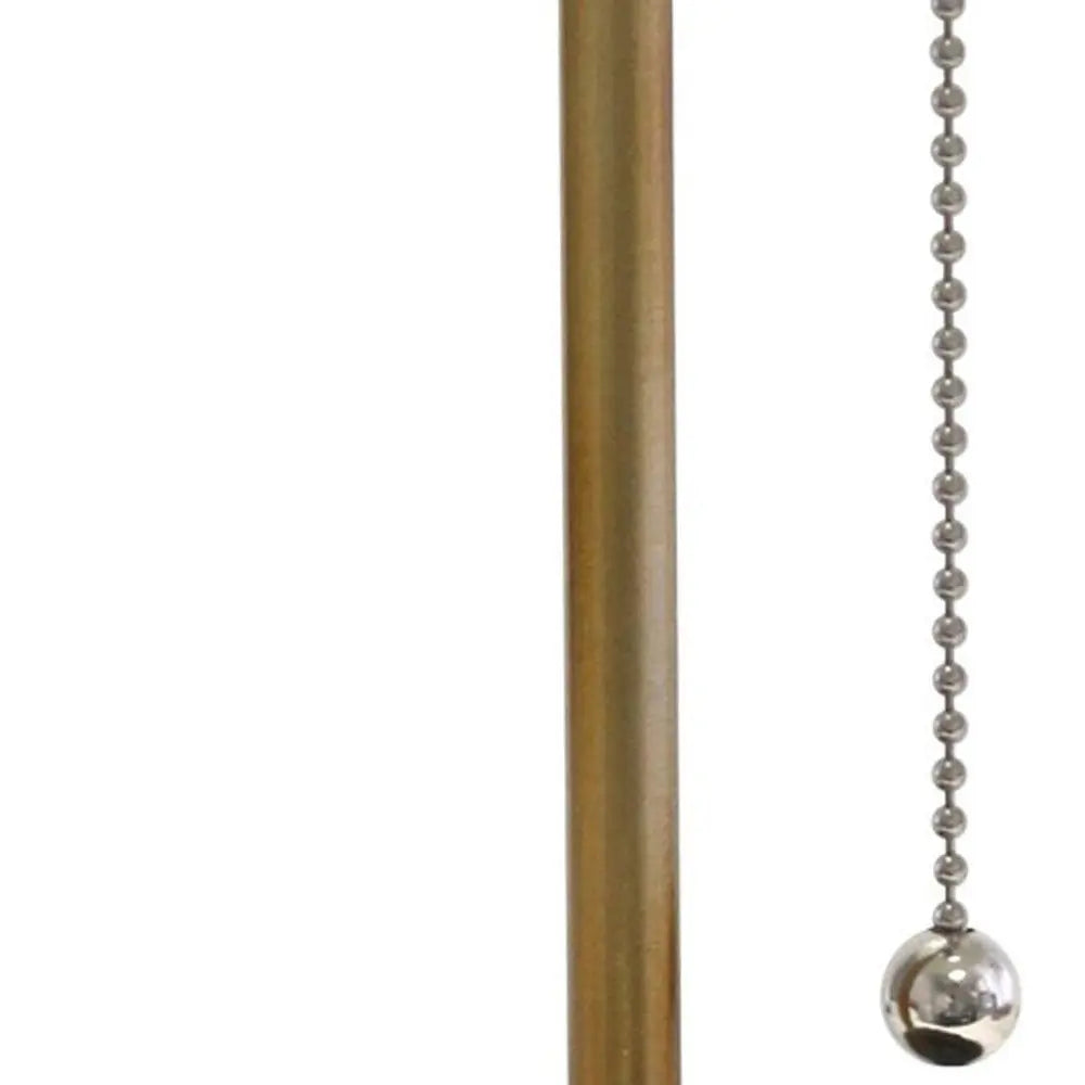 19" Gold Metal USB Table Lamp With White Drum Shade HomeRoots