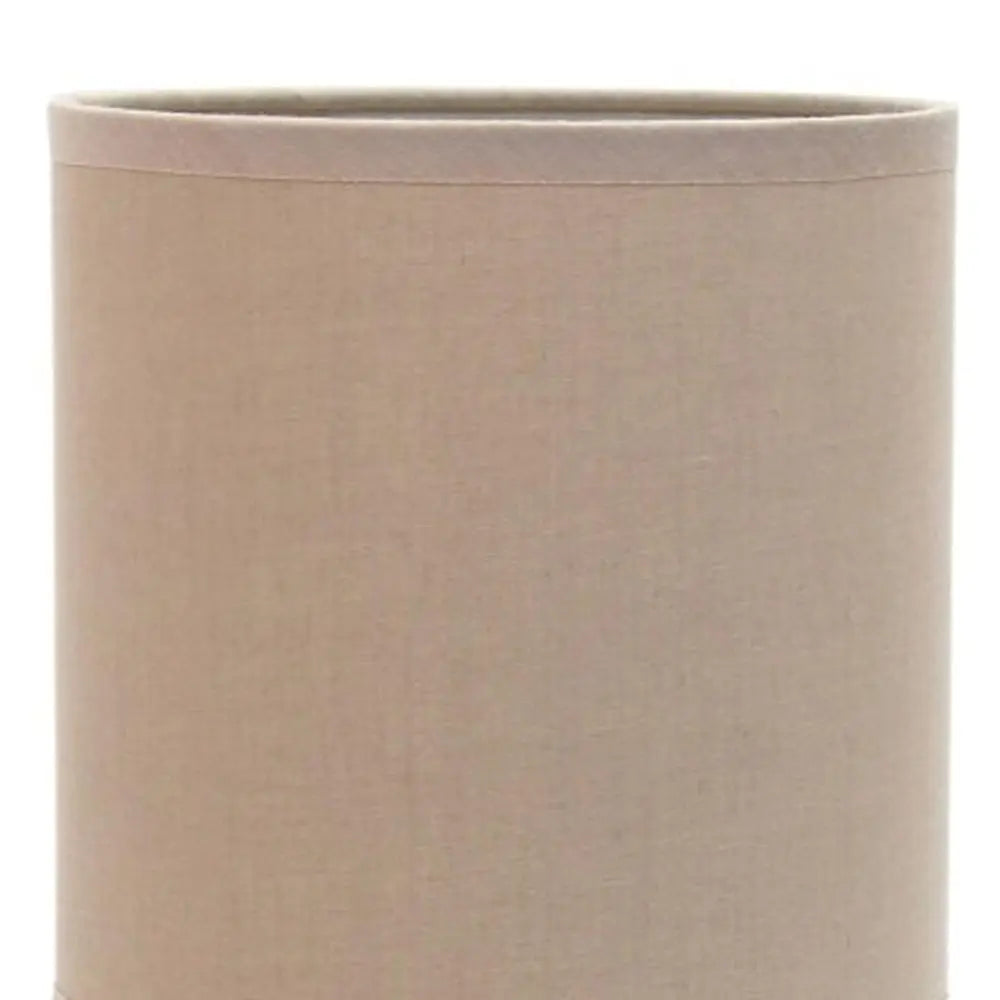 12" Silver Metal Table Lamp LED With Gray Drum Shade HomeRoots