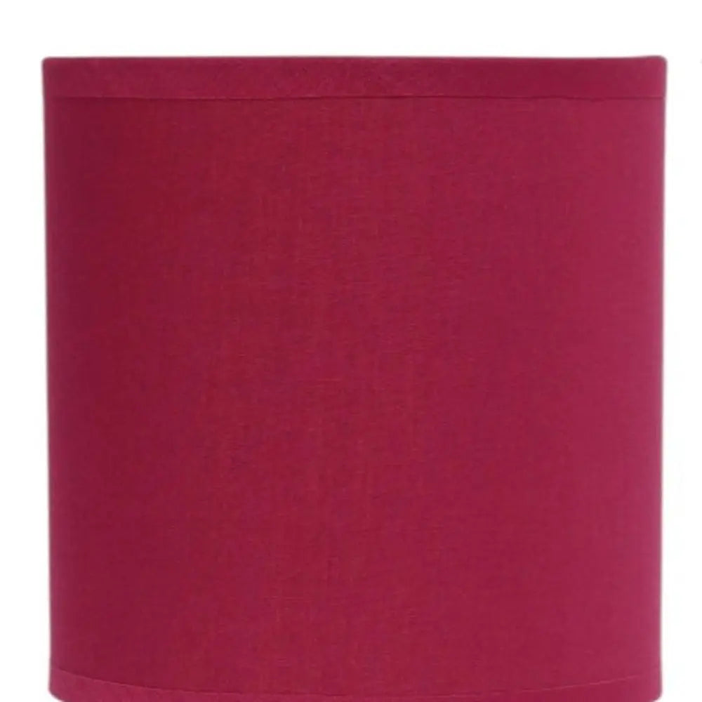 Set of Two 12" Silver Metal Table Lamp With Wine Drum Shade HomeRoots