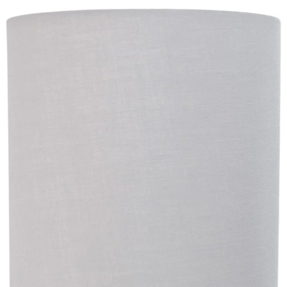 Set of Two 20" White Metal Table Lamp With Gray Drum Shade HomeRoots