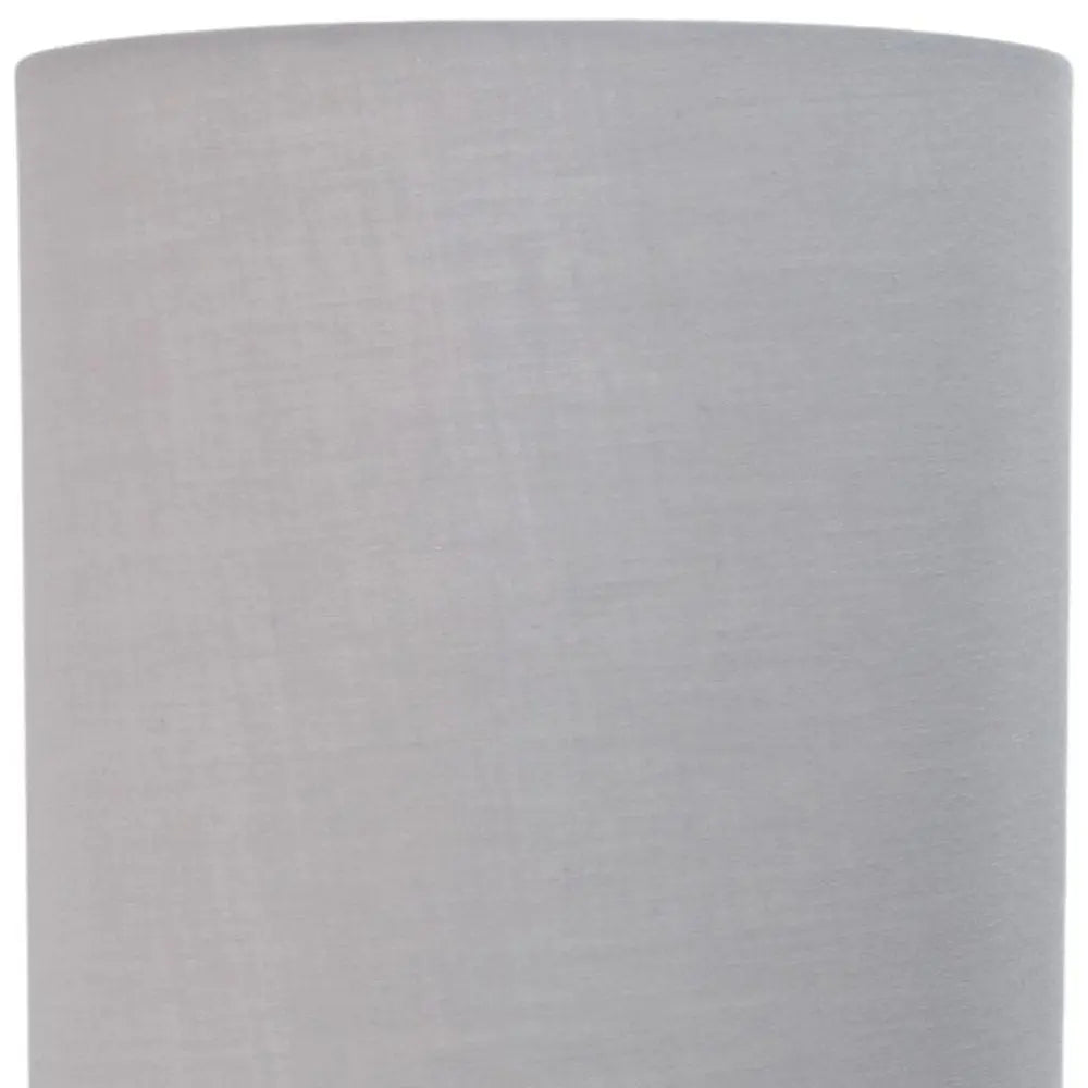 Set of Two 20" Silver Metal Table Lamp With Gray Drum Shade HomeRoots