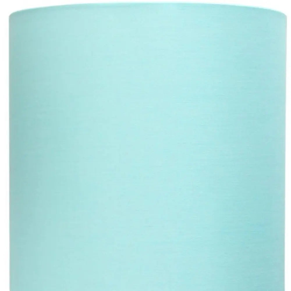 20" Silver Metal USB Table Lamp LED With Aqua Drum Shade HomeRoots