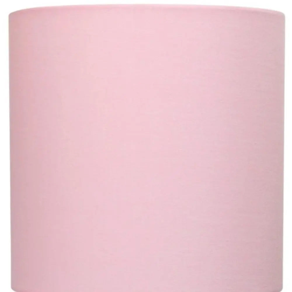 20" Silver Metal USB Table Lamp LED With Light Pink Drum Shade HomeRoots