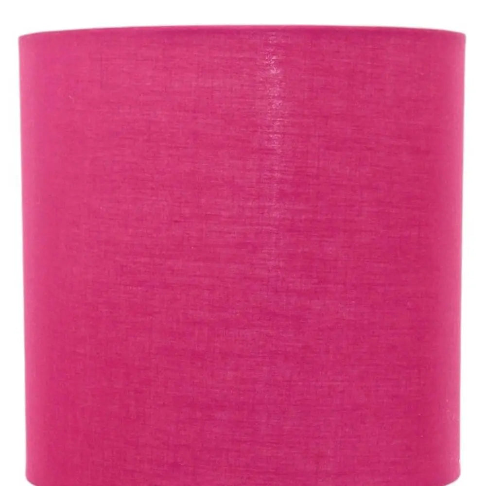 20" Silver Metal USB Table Lamp LED With Pink Drum Shade HomeRoots