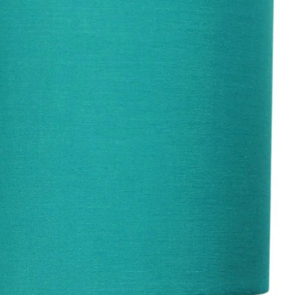 20" Silver Metal USB Table Lamp LED With Teal Blue Drum Shade HomeRoots