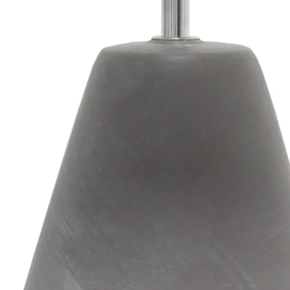 14" White Concrete Novelty Table Lamp With White Drum Shade HomeRoots