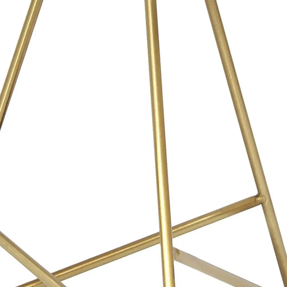 14" Gold Metal Tripod Table Lamp With White Drum Shade HomeRoots