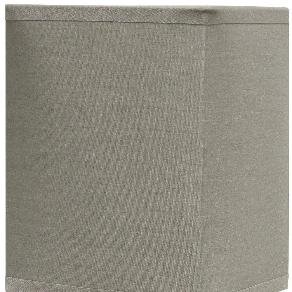 12" White Ceramic Square Table Lamp With Gray Shade HomeRoots