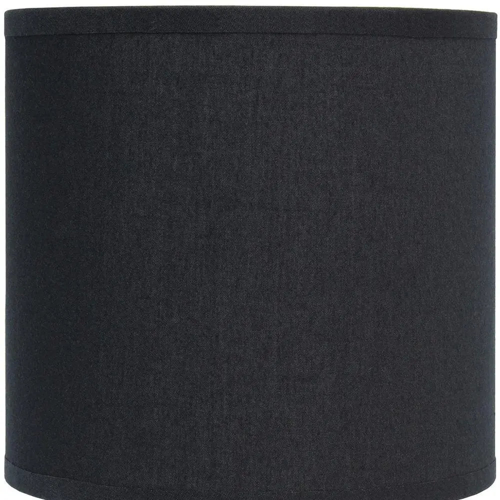 9" Gold Porcelain Round Table Lamp With Black Drum Shade HomeRoots