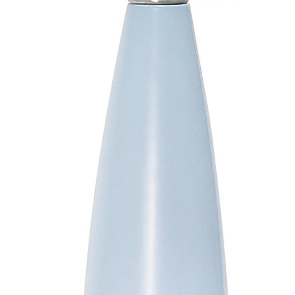 27" Blue And Silver Metal Novelty Table Lamp With White Drum Shade HomeRoots