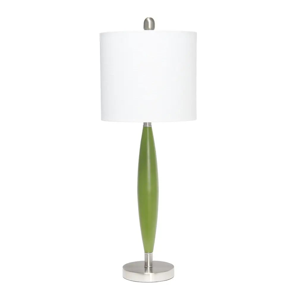 27" Green Metal Table Lamp With White Drum Shade HomeRoots