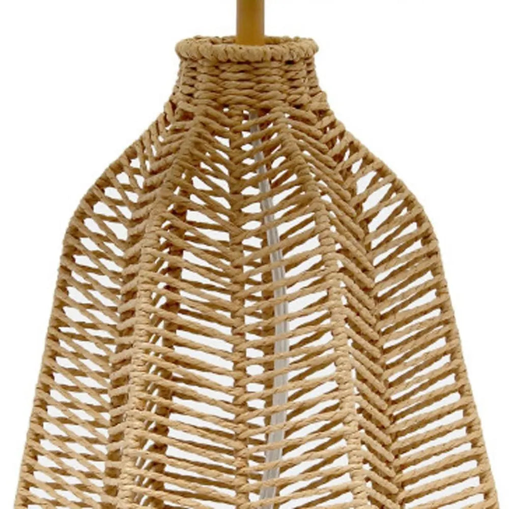 21" Light Brown Table Lamp With Beige Drum Shade HomeRoots