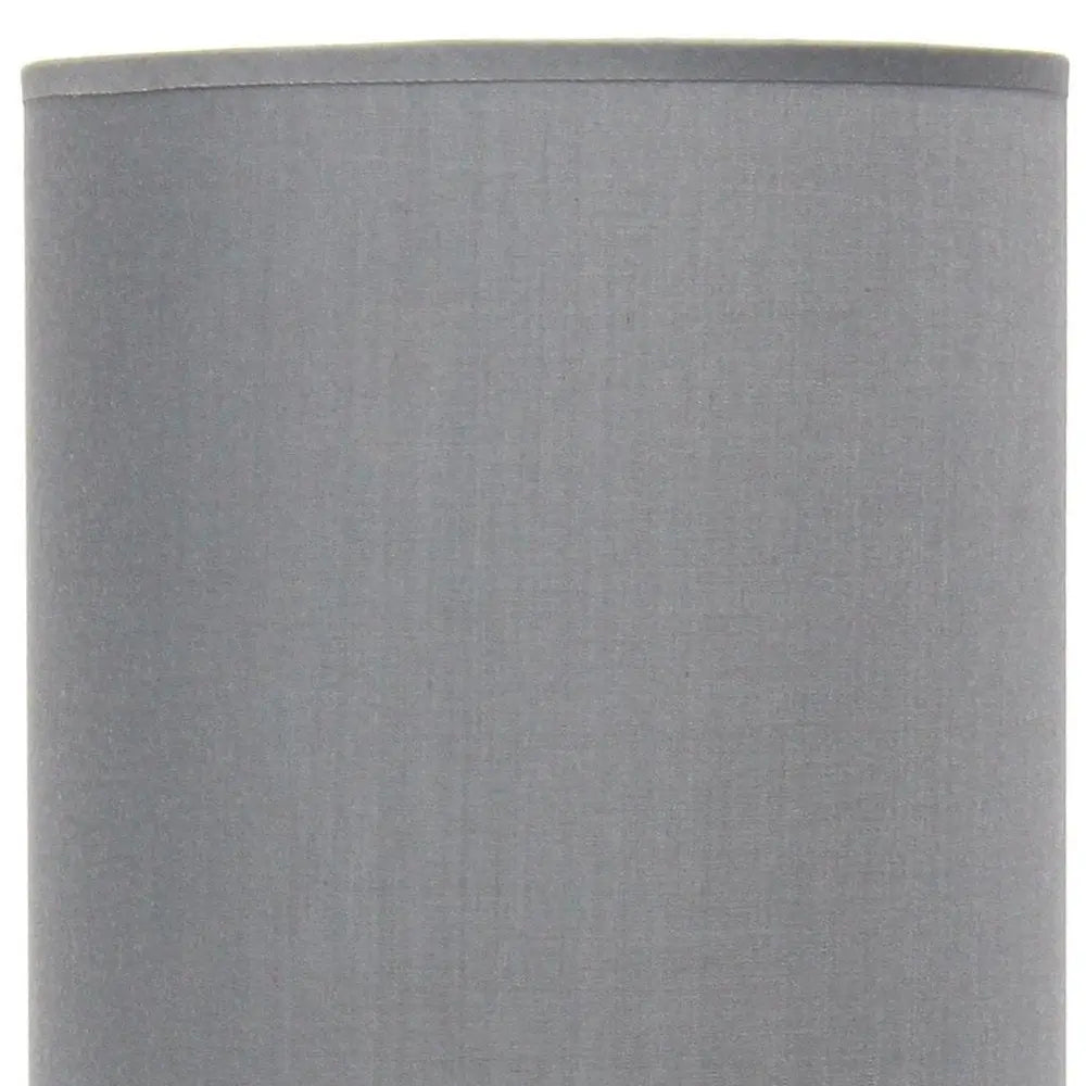 23" Gray Iron Table Lamp With Gray Cylinder Shade HomeRoots