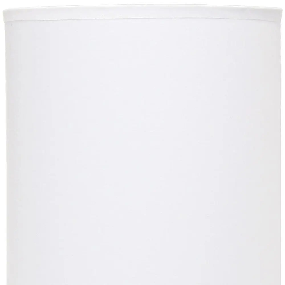 23" White Metal Table Lamp With White Cylinder Shade HomeRoots