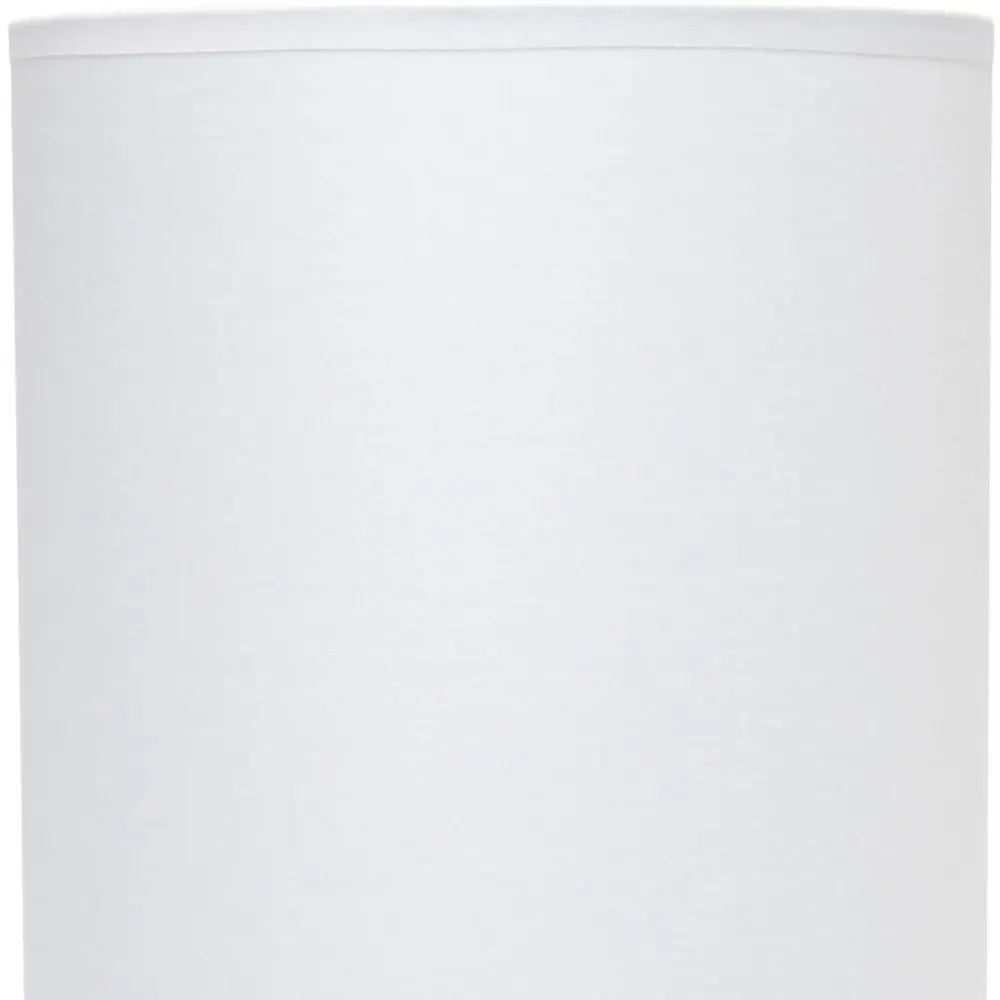 19" White And Gray Ceramic Table Lamp With White Cylinder Shade HomeRoots