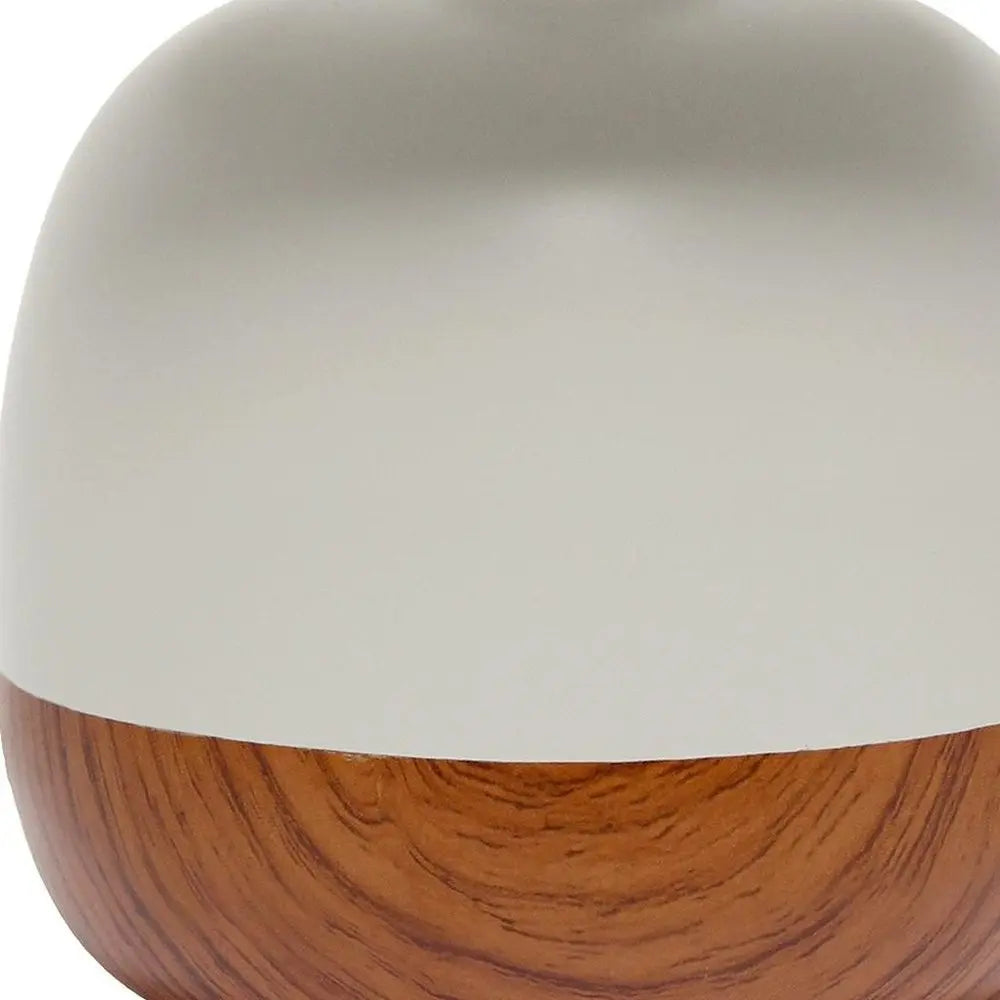 12" Dark Brown Ceramic Round Table Lamp With Gray Drum Shade HomeRoots