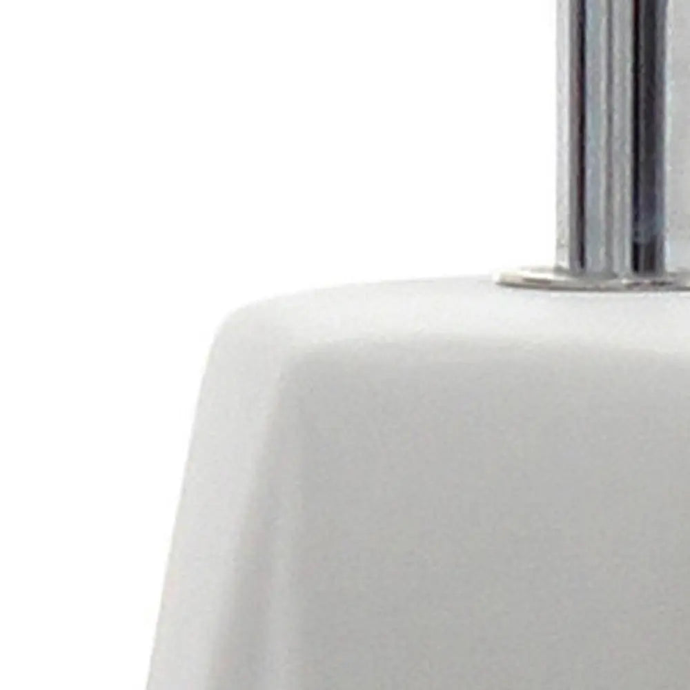 18" Off White Ceramic Geometric Table Lamp With White Drum Shade HomeRoots