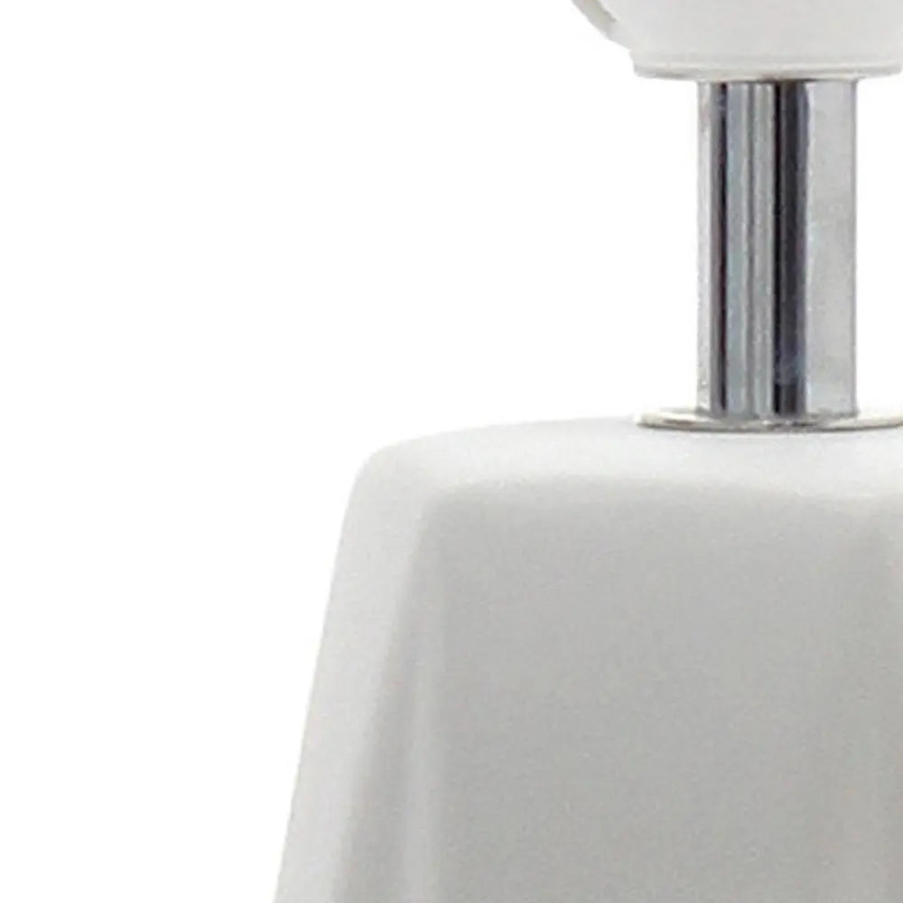 18" Off White Ceramic Geometric Table Lamp With White Drum Shade HomeRoots