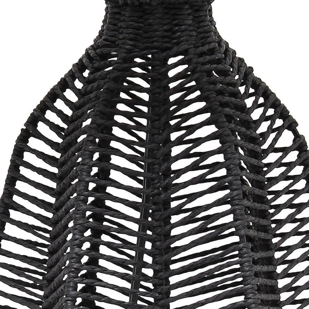 21" Black Rope Novelty Table Lamp With Light Gray Drum Shade HomeRoots