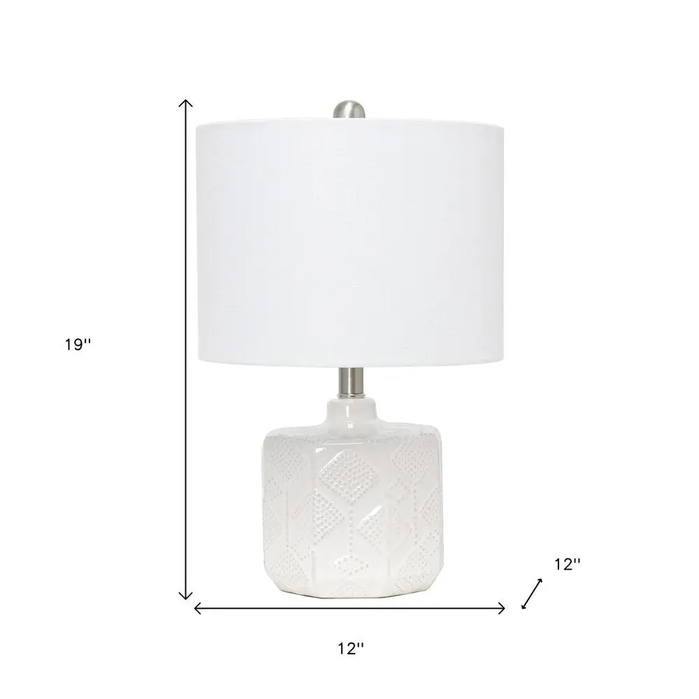 19" Off White Novelty Table Lamp With White Drum Shade HomeRoots