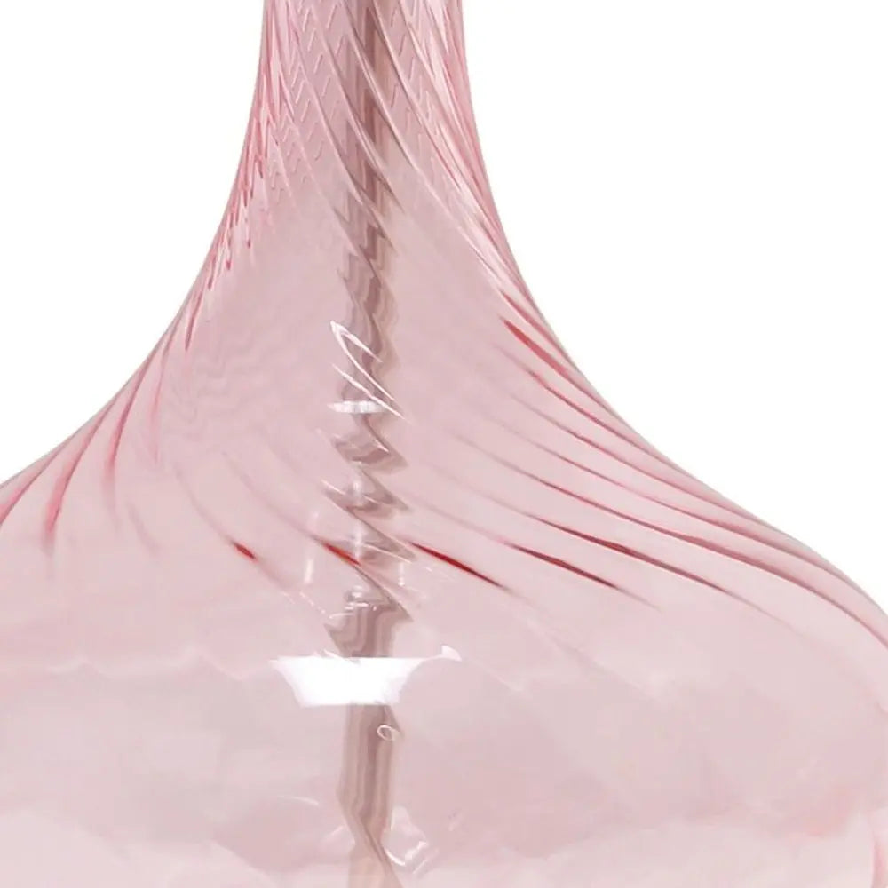 24" Pink And Clear Glass Novelty Table Lamp With White Drum Shade HomeRoots